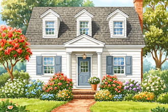 create a custom pastel house portrait from your photo