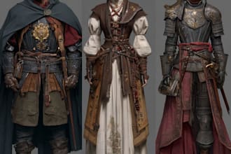 do a 2d character design and concept art for your game