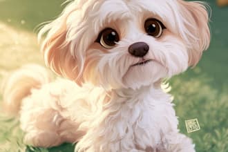 pet portrait into cute disney style