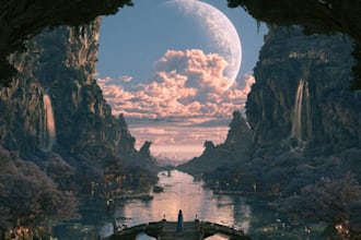 create cinematic fantasy music cover artwork