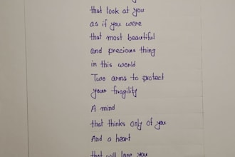 write any thing with my beautiful hand writing