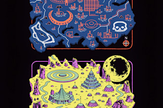 make illustrate medieval fantasy and sci fi maps