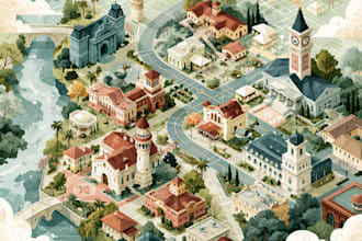 create custom map vector map illustration