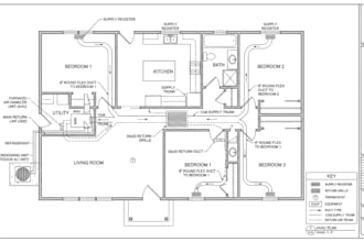 design hvac mechanical systems, ductwork, heating and cooling plans for permit