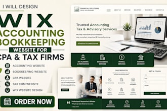 design wix accounting bookkeeping website finance website for CPA and tax firms