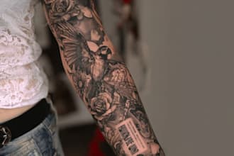 create a tattoo design of tattoo sleeve