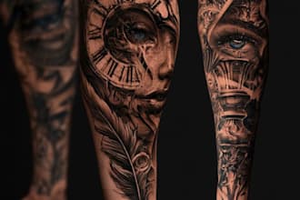 create a tattoo design of tattoo sleeve