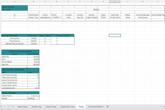 clean, format, organize and analyze your excel data
