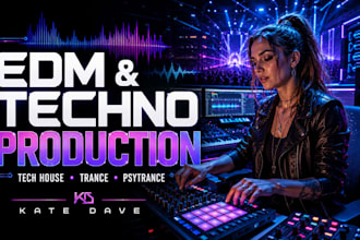 produce tech house, edm, trance, melodic techno, schranz, psytrance, hard techno