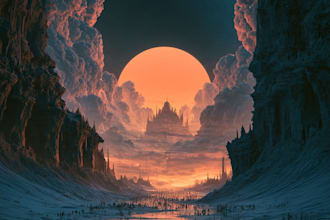 design a cinematic fantasy album cover art