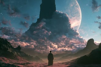 design a cinematic fantasy album cover art