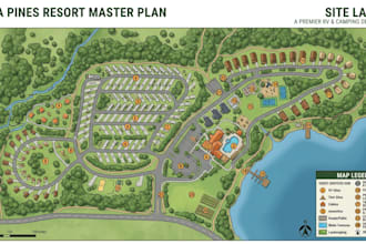 design rv park, campground, resort master plan and site layout