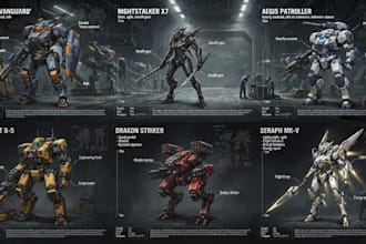 draw your mecha robot fanart or original in digital artwork