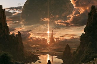 design fantasy, surreal and dreamy album cover artwork