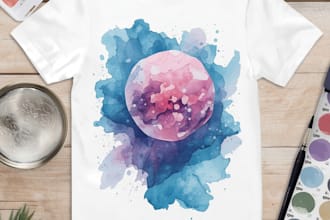 do watercolor t shirt design and watercolor painting
