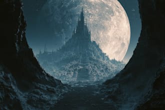 design a cinematic fantasy album cover art