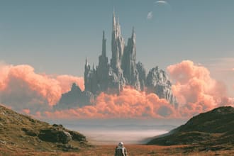 create cinematic fantasy music cover artwork