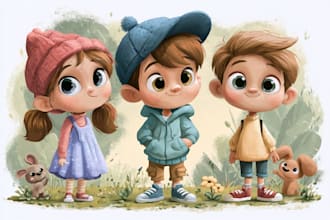 children book illustrations and children book cover