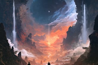 create cinematic fantasy music cover artwork