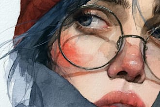 watercolor portrait painting, photo to watercolor portrait
