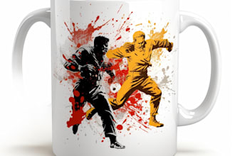 create wonderful and excellent samurai mug design