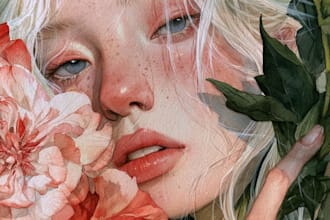 create watercolor and digital illustrations