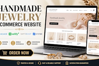 create ecwid sellfy shift4shop site123 handmade jewelry ecommerce website
