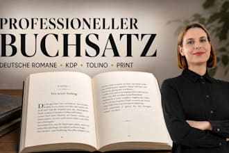 setze deinen deutschen roman professionell fur KDP und print