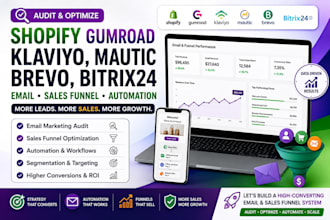 audit shopify gumroad klaviyo mautic brevo bitrix24 email sales funnel automatio