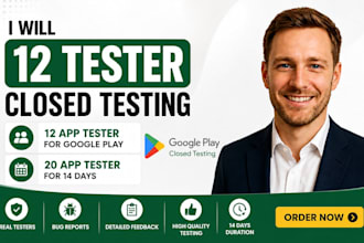12 tester closed testing 12 app tester for google play 20 app tester for 14days