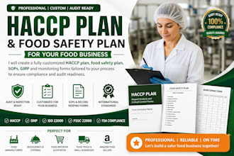 create a custom haccp plan and food safety plan for audit or inspection
