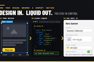 convert figma to shopify, xd psd to shopify liquid custom theme