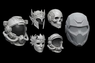 sculpt 3d mask 3d helmet printable cosplay armor 3d medieval armor for 3d print