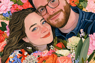draw couple portrait illustration