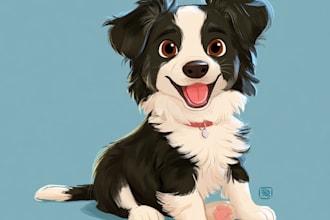 pet portrait into cute disney style