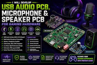 develop usb audio pcb microphone and speaker pcb for gaming hardware