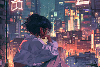 create anime style album cover