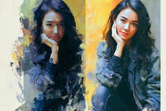 draw or paint artistic portrait of you