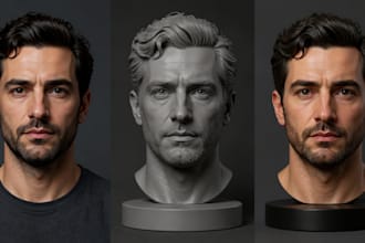 create a realistic 3d printable portrait bust from your photos