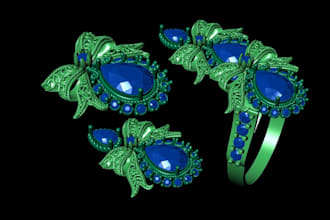 design any type of jewellery and render it with professional