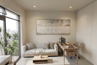 design modern living room interior with realistic 3d render