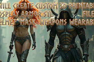 create custom 3d printable cosplay armor stl files helmet mask weapons wearable