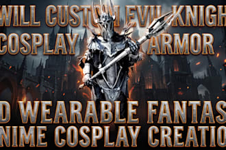 custom evil knight cosplay armor 3d wearable fantasy anime cosplay creation