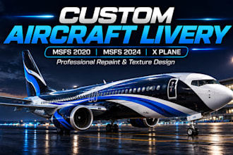 design custom msfs 2020 msfs 2024 and x plane aircraft forza liveries texture