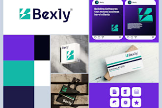 design a minimalist logo and brand identity for tech startups