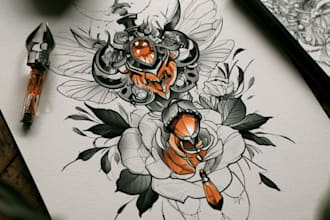 create custom traditional tattoo art