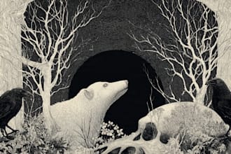 create dark art, horror or skull artworks illustration