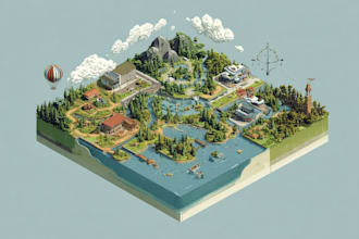 create 2d isometric illustration or map