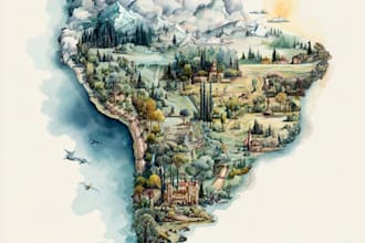 draw beautiful custom illustrated watercolour map