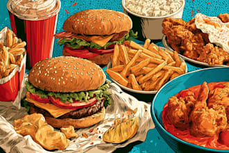 design food pop art of your food pop art illustration